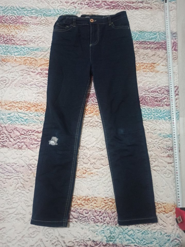 Çocuk Lacivert Baskılı yüksek bel kışlık Pantolon - Görsel 2