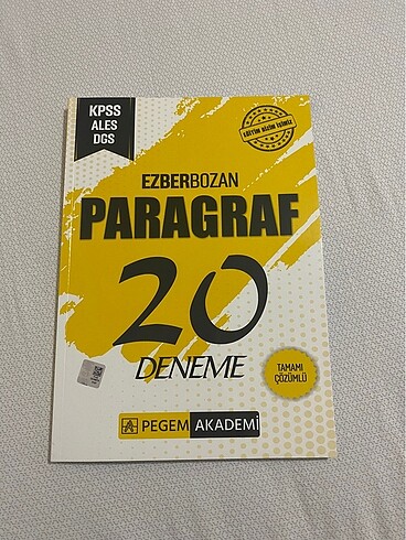Ezberbozan paragraf 20 deneme pegem yayınları