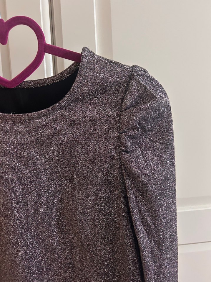 Gri Midi Uzun Kollu Drapeli Elbise - Görsel 3