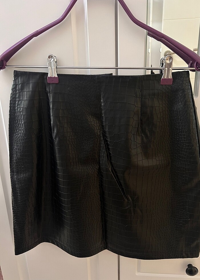 Deri mini etek - Görsel 3