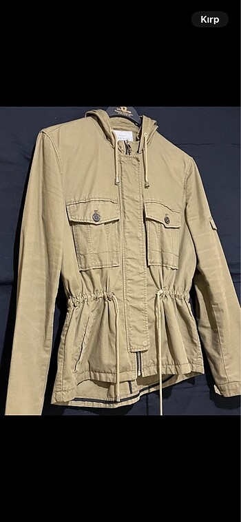 38 Beden haki Renk Zara bayan trench kot