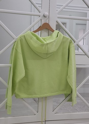xs Beden MAVİ Yeşil Kısa Kesim Sweatshirt
