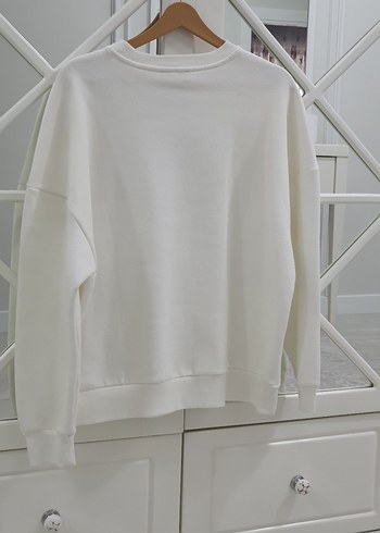s Beden Beyaz Los Angeles Baskılı Pamuklu Sweatshirt