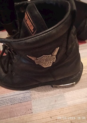 Harley Davidson Siyah Erkek Deri Biker Bot