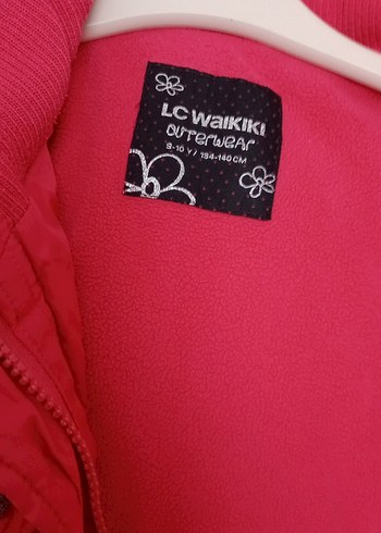 LC Waikiki Düğmeli Pembe Kız Çocuk Montu