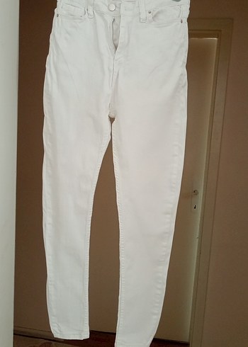 Diğer Beyaz Mini Kot Pantolon Kemerli Street Style