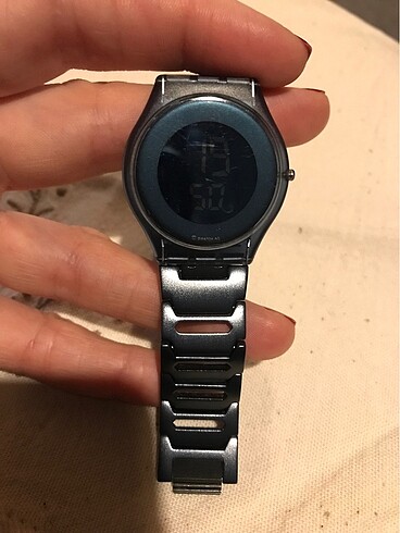 Swatch lacivert- petrol mavisi digital saat