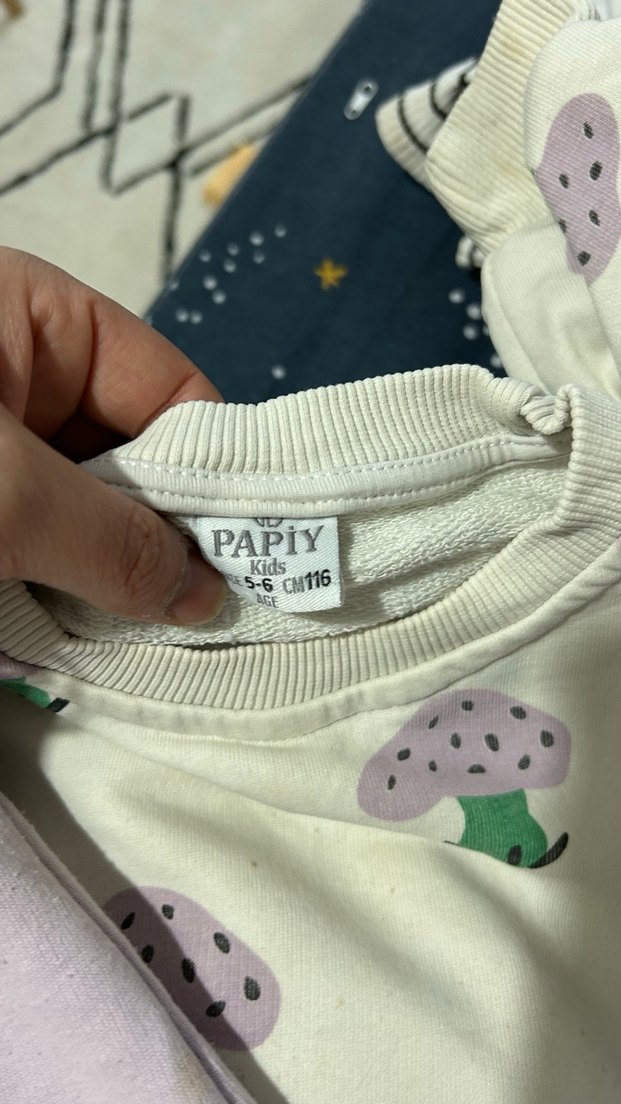 Mor Baskılı Kız Sweatshirt ve Pantolon Takımı - Görsel 2