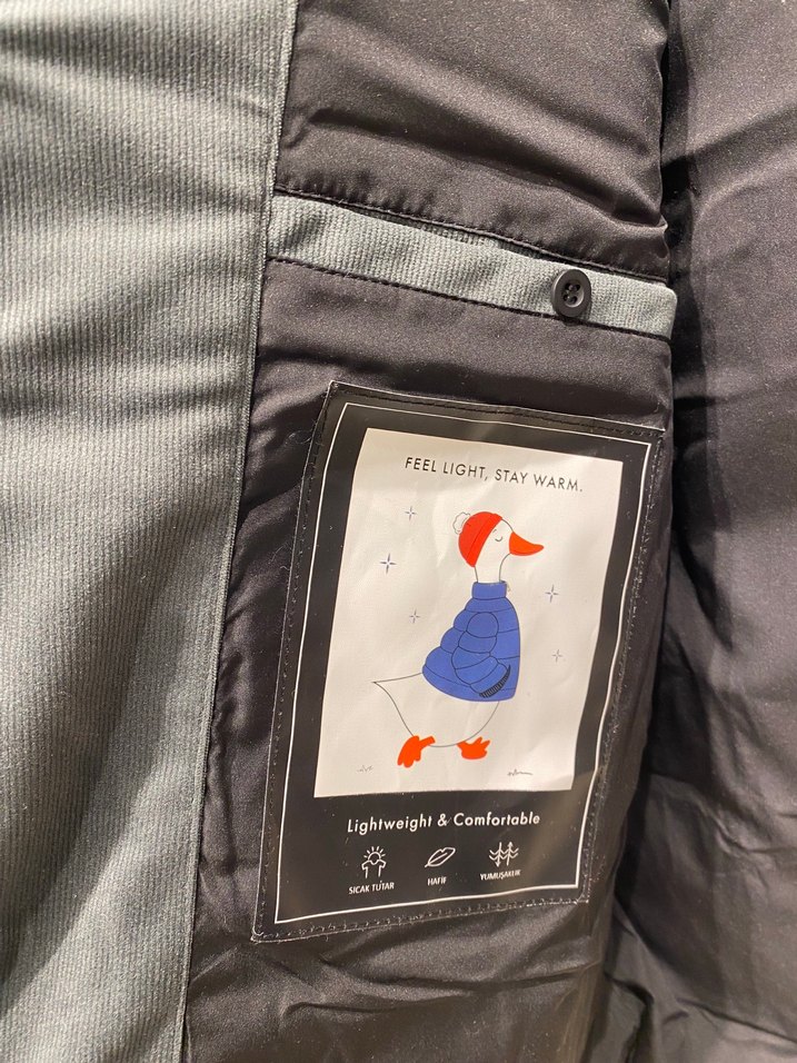 Yeşil kaz tüylü mont - Görsel 3