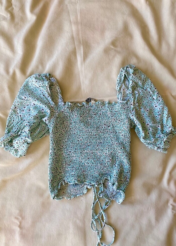 Yeşil kısa kollu bluz - Görsel 2