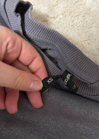 xs Beden Gri Kadın Keten Sweatshirt