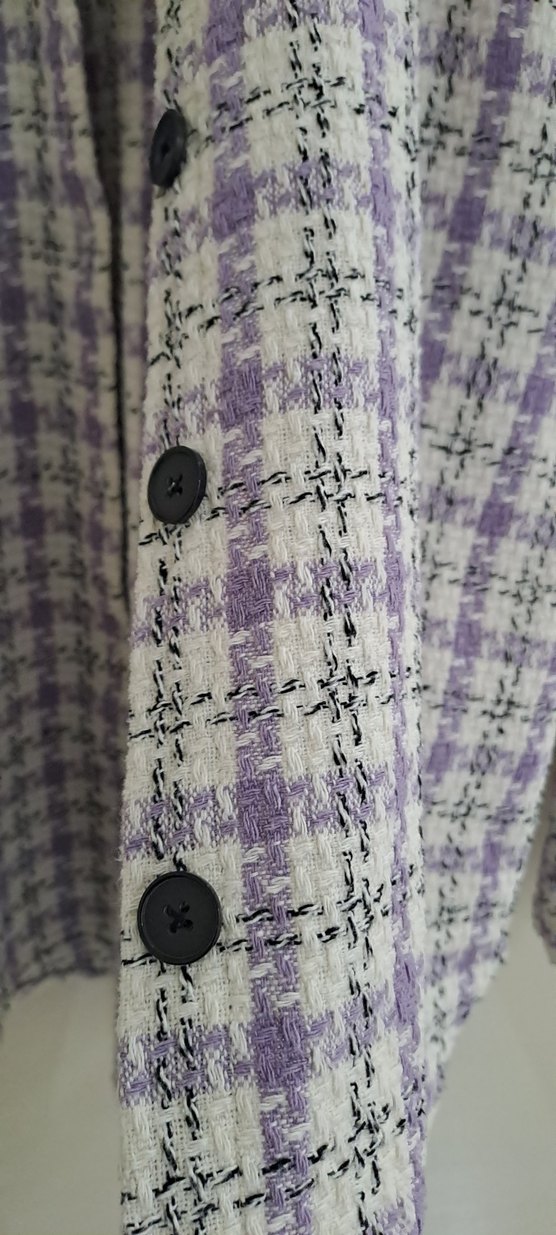 Mor Düğmeli Kadın gömlek - Görsel 5