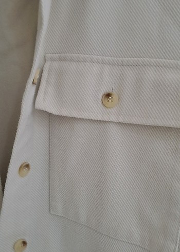 Pamuklu Bej Düğmeli Kadın Gömlek - Görsel 3