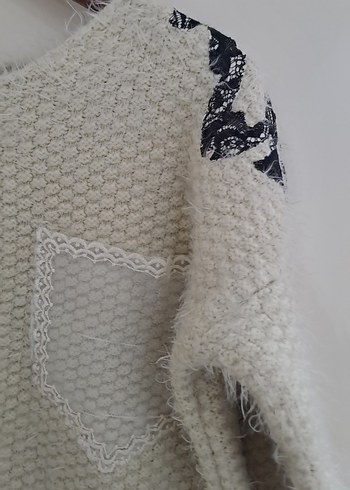 Bohem Tarz Kadın bej Örgü Kazak - Görsel 2