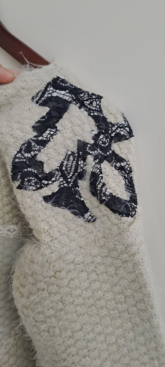 Bohem Tarz Kadın bej Örgü Kazak - Görsel 3