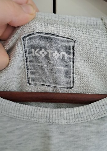 Gri Baskılı Kadın Sweatshirt koton - Görsel 4