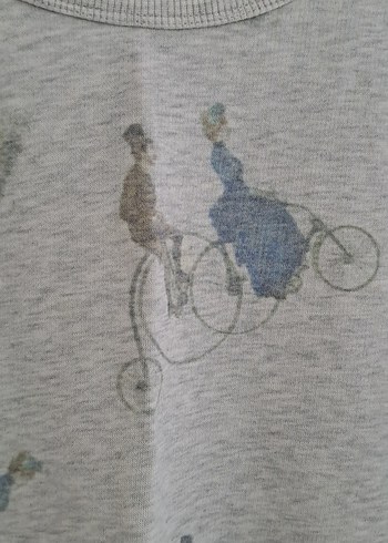 Gri Baskılı Kadın Sweatshirt koton - Görsel 2