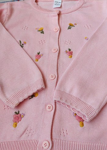 Nakışlı Pembe Kız Çocuk Hırka - Görsel 2