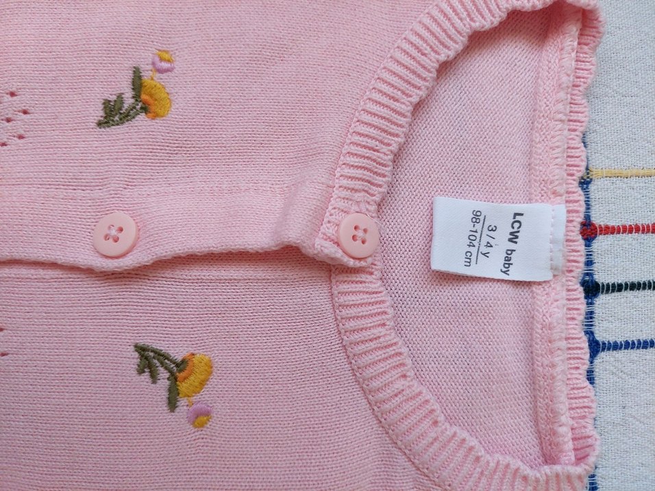 Nakışlı Pembe Kız Çocuk Hırka - Görsel 3