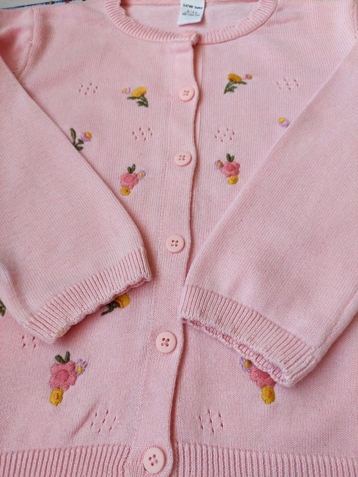 Nakışlı Pembe Kız Çocuk Hırka - Görsel 2