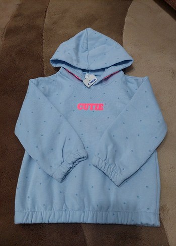 kiz cocuk mavi sweatshirt - Görsel 4