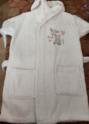 Nakışlı Pembe Kız Çocuk Bornozu - Görsel 5