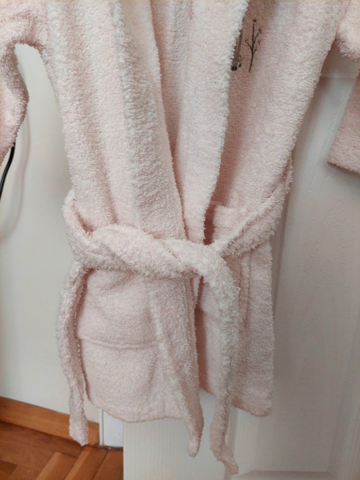 Nakışlı Pembe Kız Çocuk Bornozu - Görsel 3