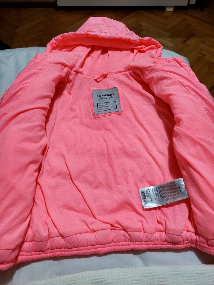 LCW Kids Kapüşonlu Pembe Kız Mont - Görsel 4