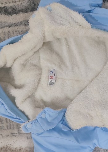 Mavi Erkek Bebek Kürklü Tulum - Görsel 4