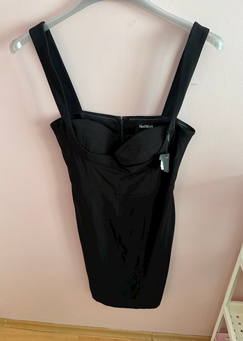 Siyah Mini Gotik V-Yaka Elbise