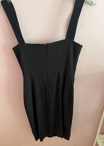 38 Beden siyah Renk Siyah Mini Gotik V-Yaka Elbise
