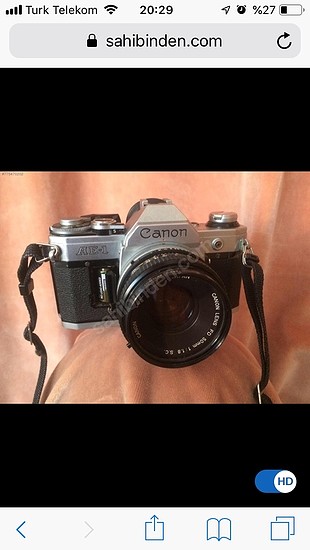 Canon AE-1 gövde + 50 mm gövde lens