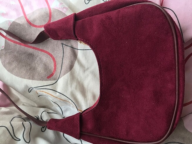 Diğer Bordo Süet Çanta