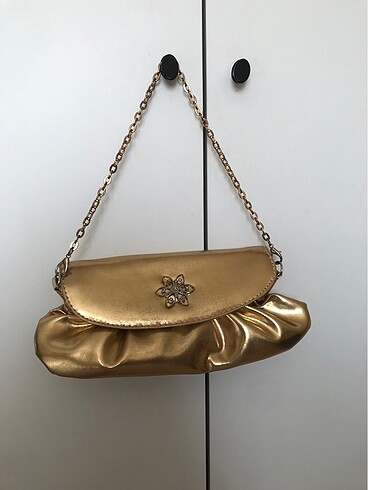 Vintage görünümlü gold gece çantası