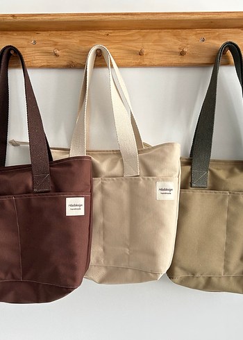  Beden kahverengi Renk Minimalist canvas Kadın Çanta
