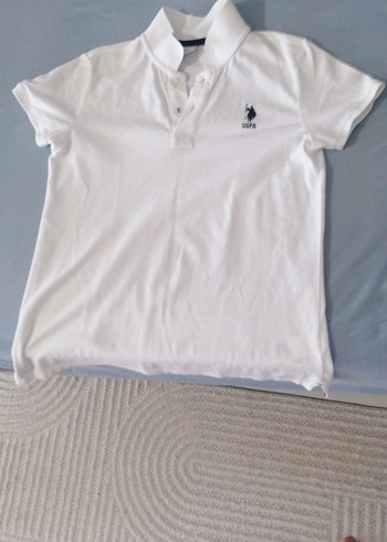 Us polo Beyaz Kısa Kollu Pamuklu Polo Tişört