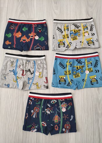 Renkli Baskılı Erkek Çocuk Boxer Seti