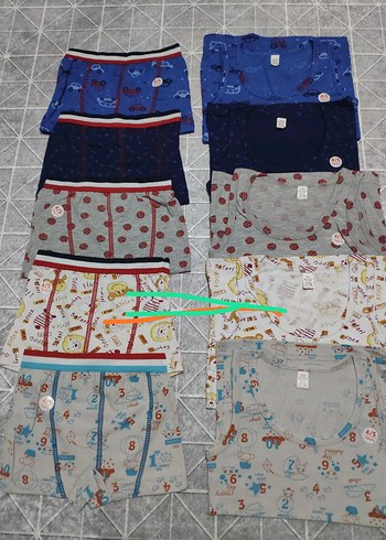 Çocuk Desenli Çoklu Boxer ve İç Çamaşırı Seti