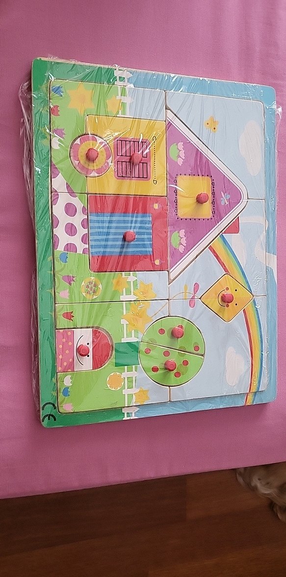 Renkli Ahşap Ev Temalı Çocuk Puzzle - Görsel 2