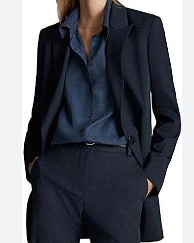 Massimo Dutti lacivert blazer ceket