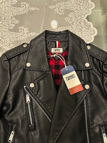 Tommy Hilfiger Tommy Jeans deri biker mont