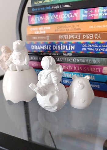 Beyaz Alçı Boyama Seti ve Fırçalar - Görsel 9