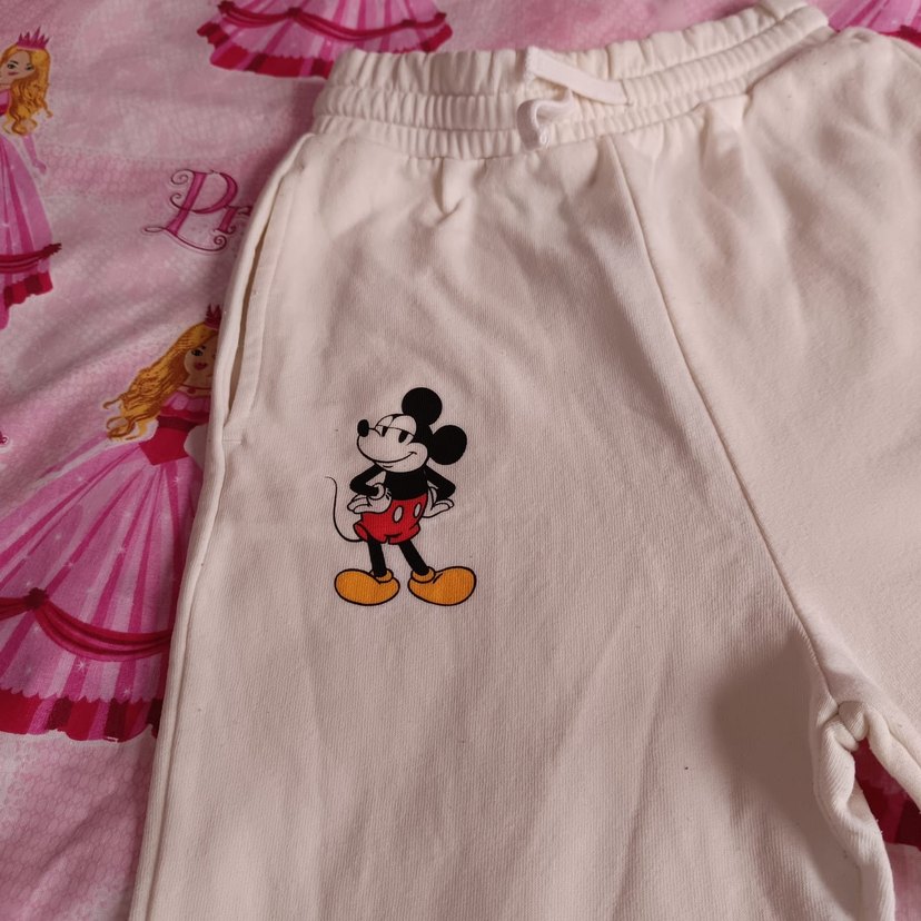 Lisanslı Beyaz Mickey Mouse Baskılı Kız Eşofman Takımı - Görsel 5