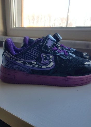 Kızlar için Mor Cırtcırtlı Sneakers - Görsel 2