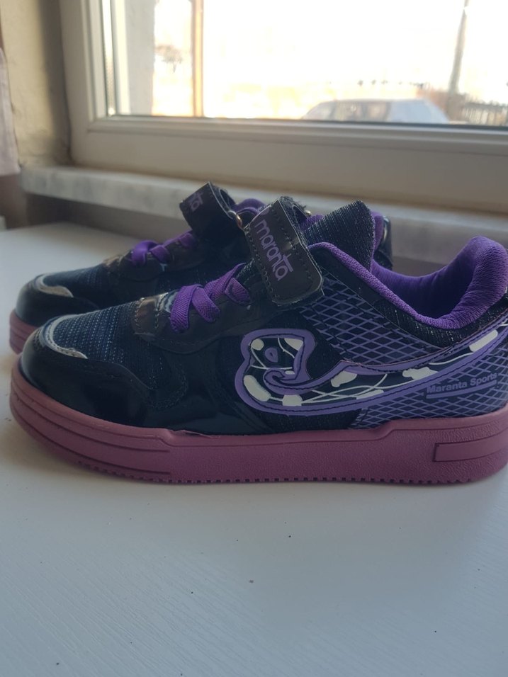 Kızlar için Mor Cırtcırtlı Sneakers - Görsel 4