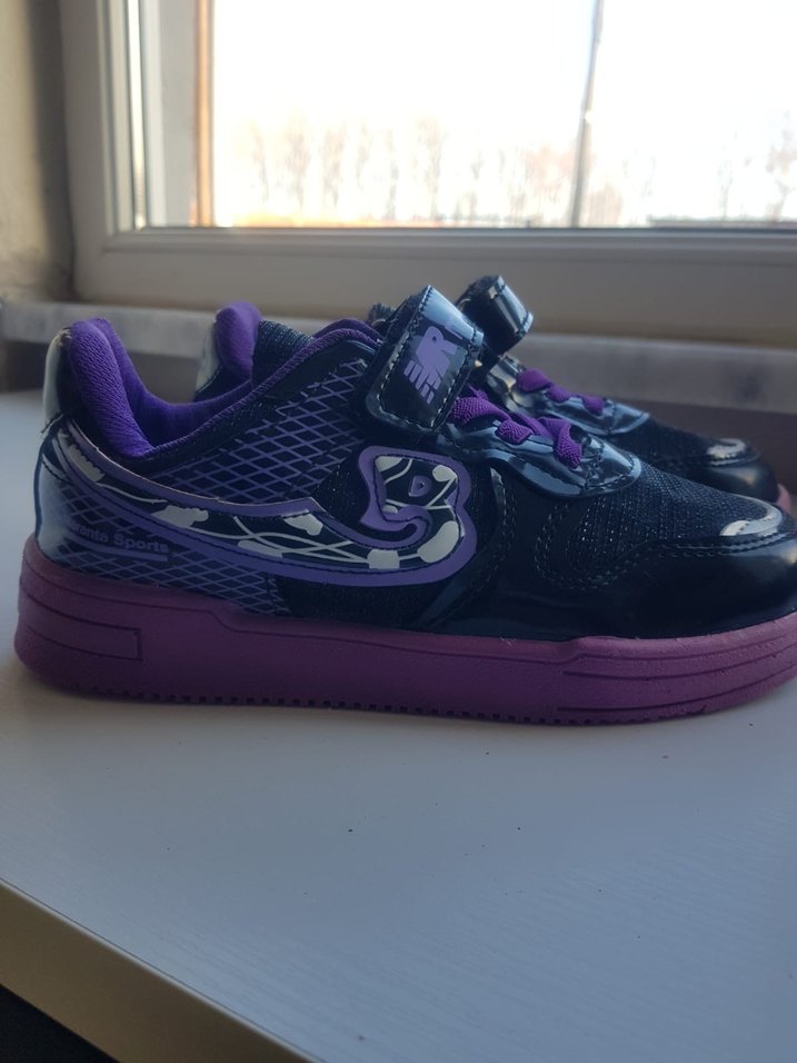 Kızlar için Mor Cırtcırtlı Sneakers - Görsel 2