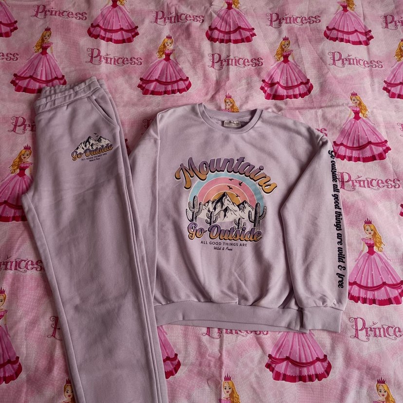 Pembe Bohem Baskılı Kız çocuk ikili takım - Görsel 3