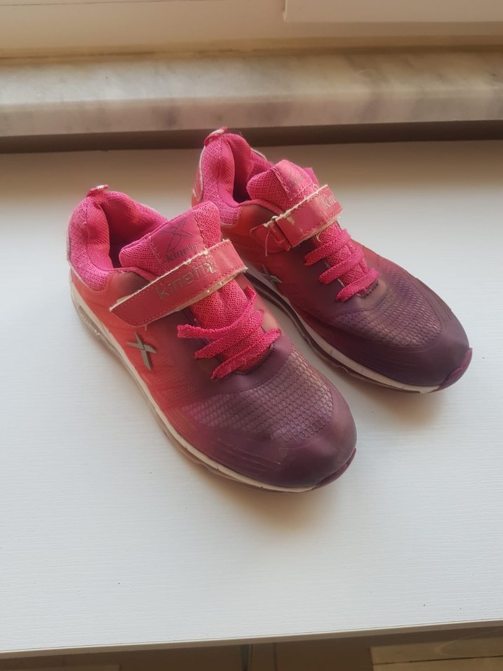 Kız Çocuk Pembe Bağcıklı Cırt Cırtlı Spor Ayakkabı - Görsel 3