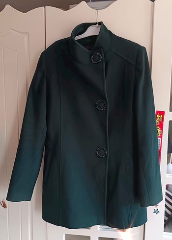 Yeşil Kadın Midi Boy kaşe Ceket - Görsel 8