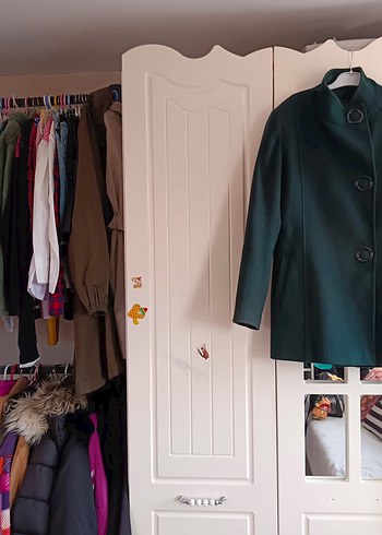 Yeşil Kadın Midi Boy kaşe Ceket - Görsel 7